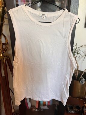 Agolde Off-White Sleeveless Muscle Tee